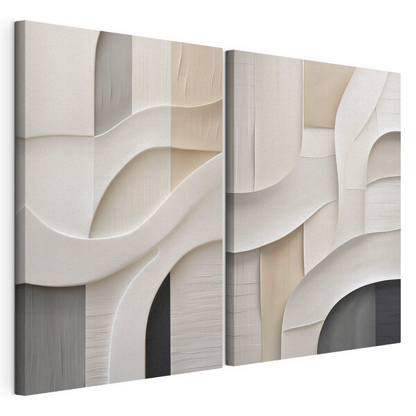 Modulaire canvasprint Zachte rondingen in aardetinten