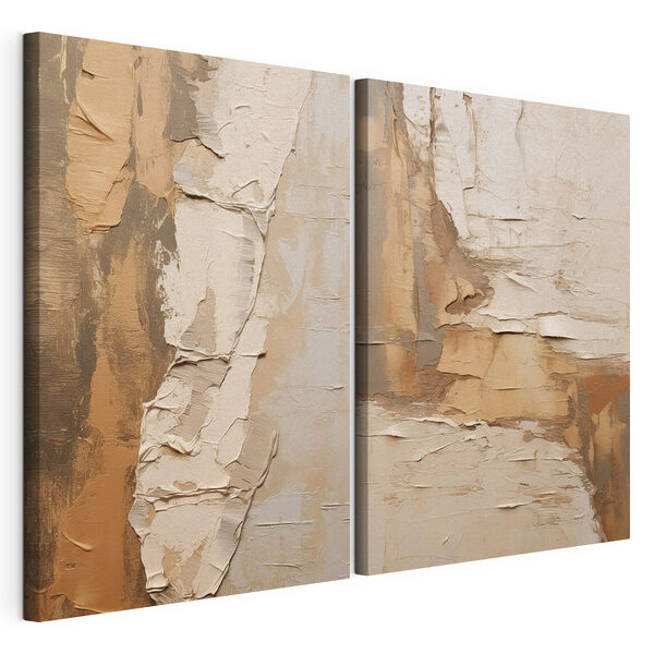 Modulaire canvasprint Laagjes met textuur in warme tinten