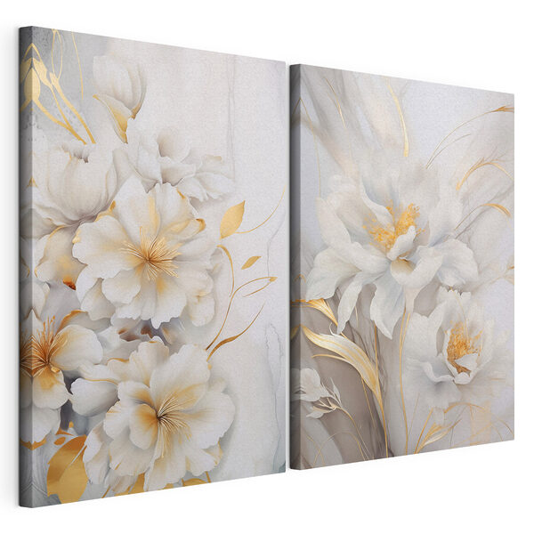 Modulaire canvasprint Bloesems in zachte, delicate tinten