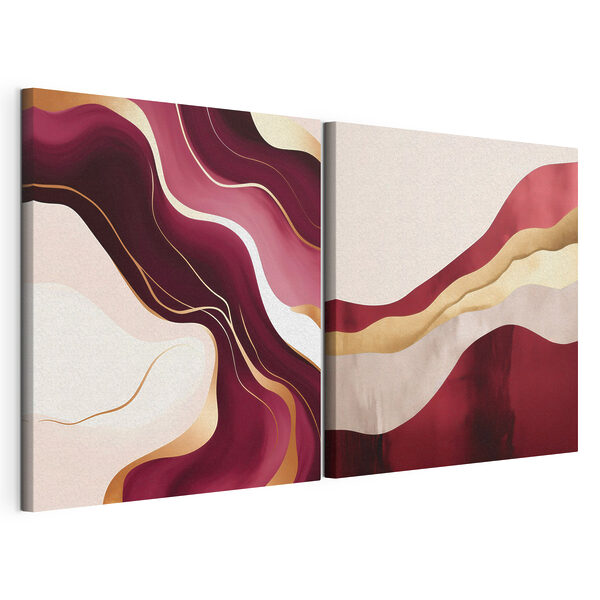 Modulaire canvasprint Vloeiende kleuren en zachte rondingen