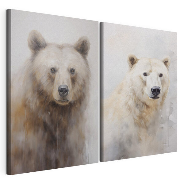 Modulaire canvasprint Schilderij van een beer