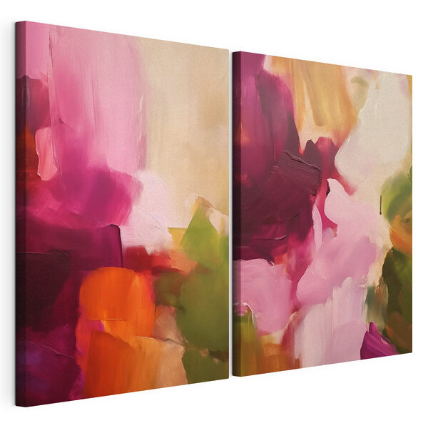 Modulaire canvasprint - Levendige kleuren in abstracte harmonie