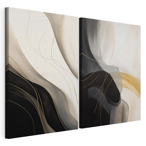 Modulaire canvasprint Zwart-witte kunstwerken
