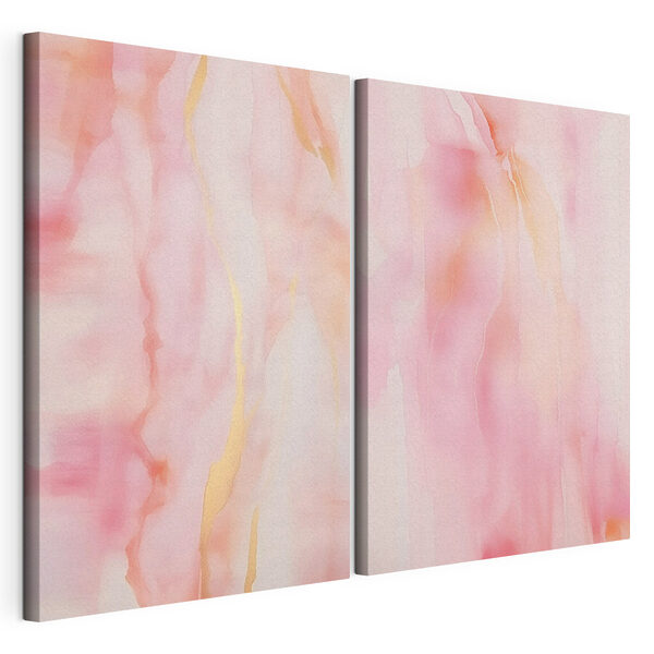 Modulaire canvasprint Abstract kunstwerk met roze vloeistof