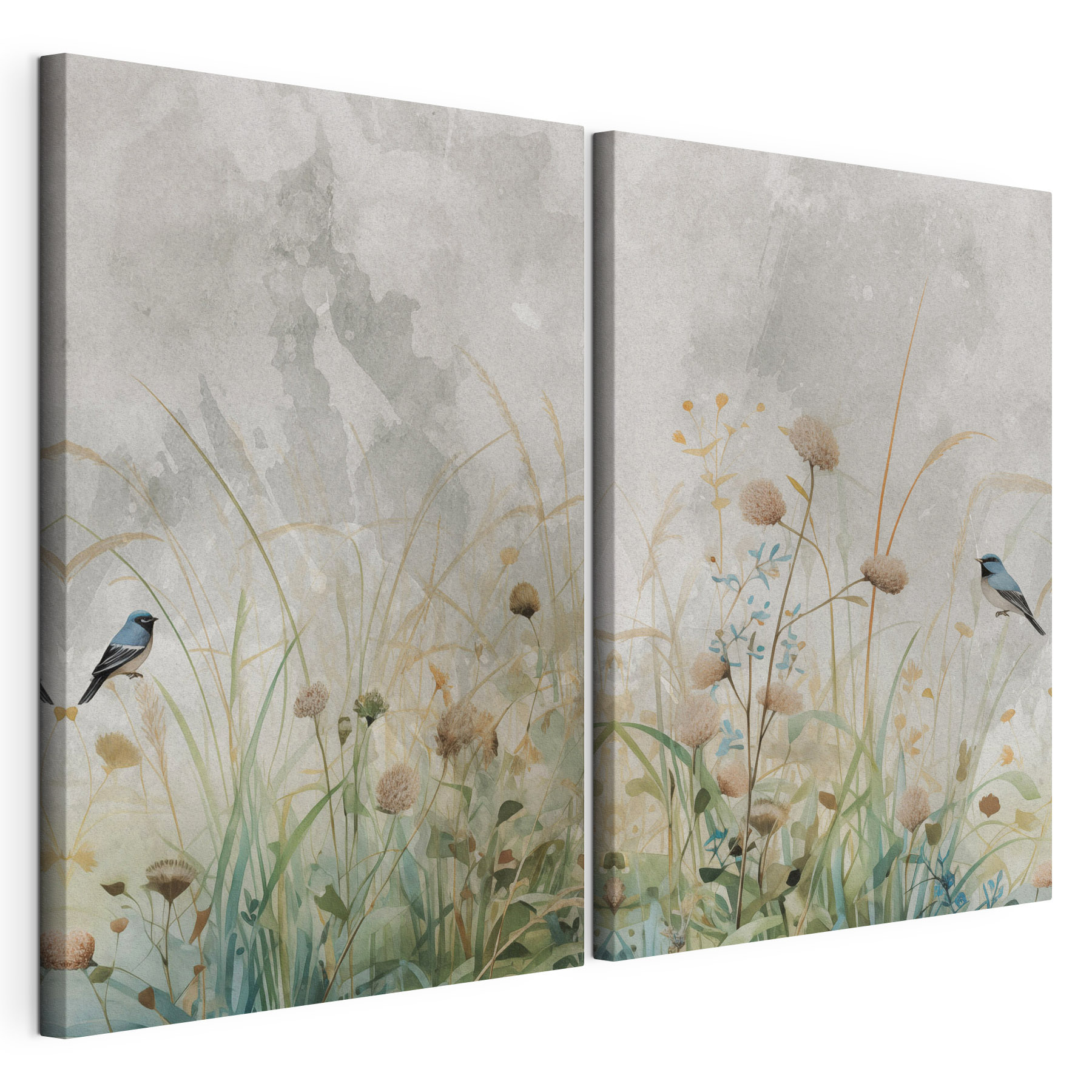Painting of flowers and grass