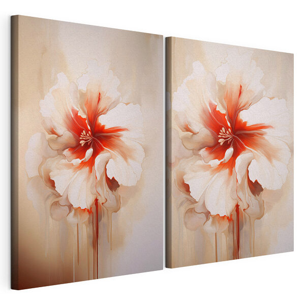 Modulaire canvasprint Schilderij van een bloem