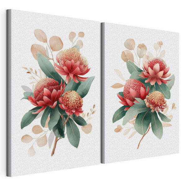 Modulaire canvasprint Een bloeiende schoonheid in zachte kleuren