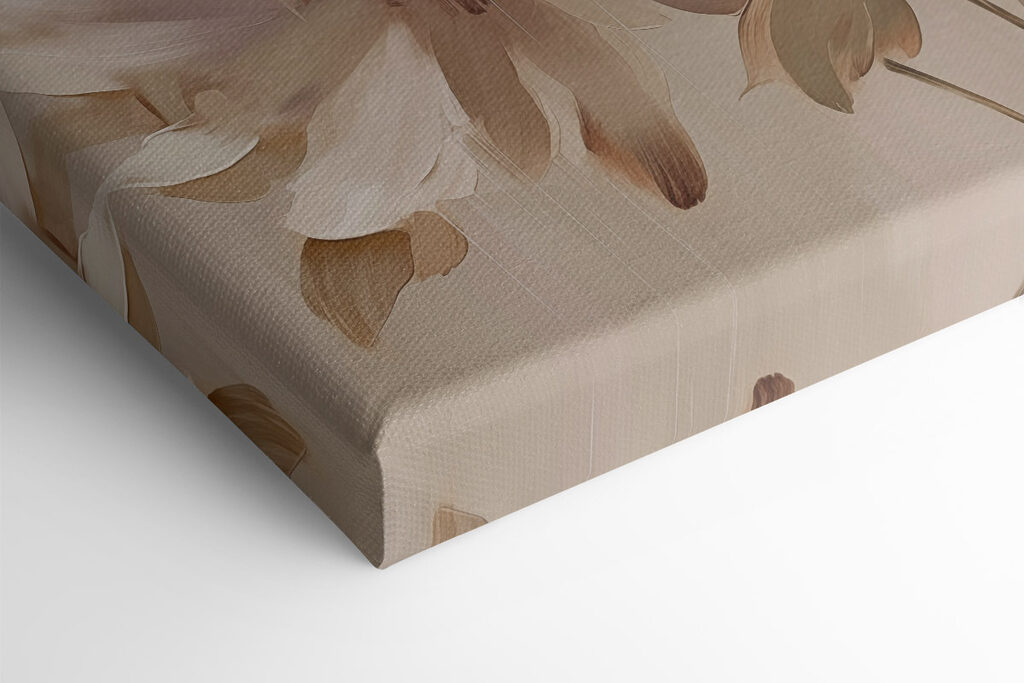 Painting of flowers on a beige background