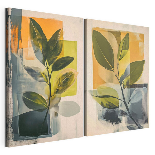 Modulaire canvasprint Schilderij van een plant