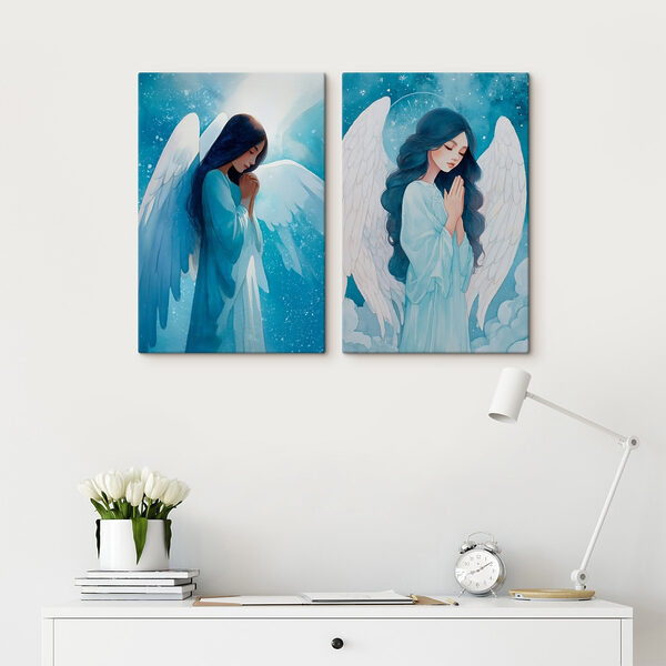 Painting of a woman with wings