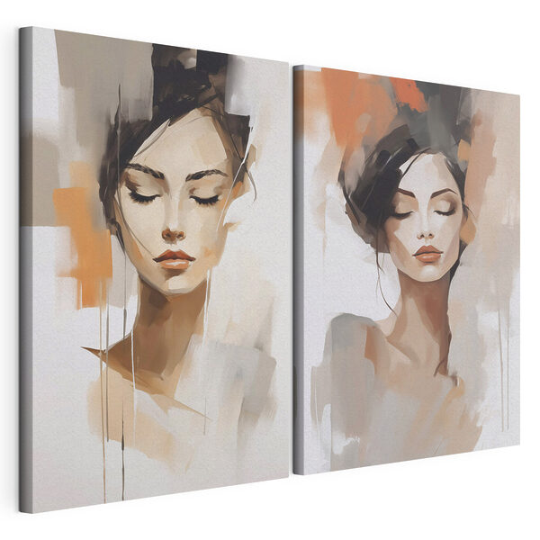 Modulaire canvasprint Schilderij van een vrouw