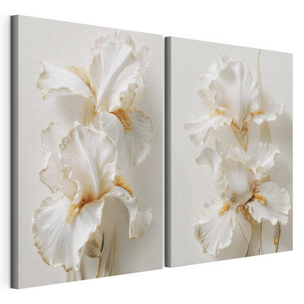 Modulaire canvasprint Collage van witte bloemen