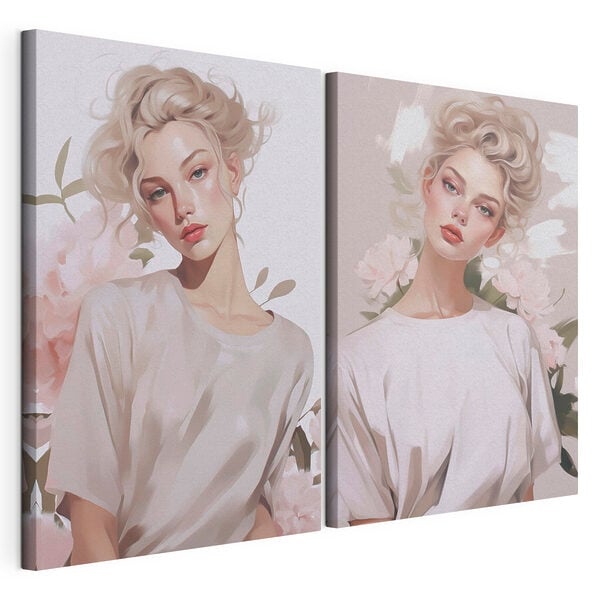 Modulaire canvasprint Collage van een vrouw