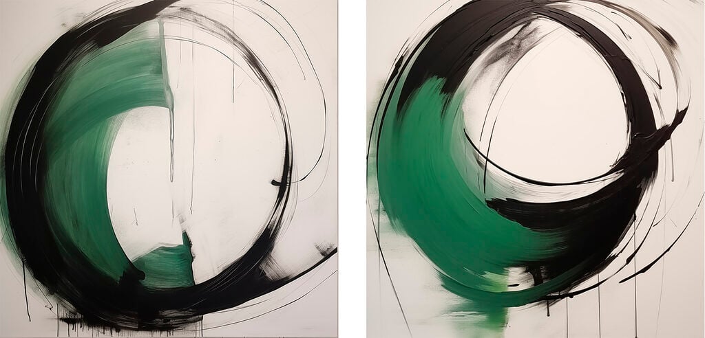 Two paintings of a circle