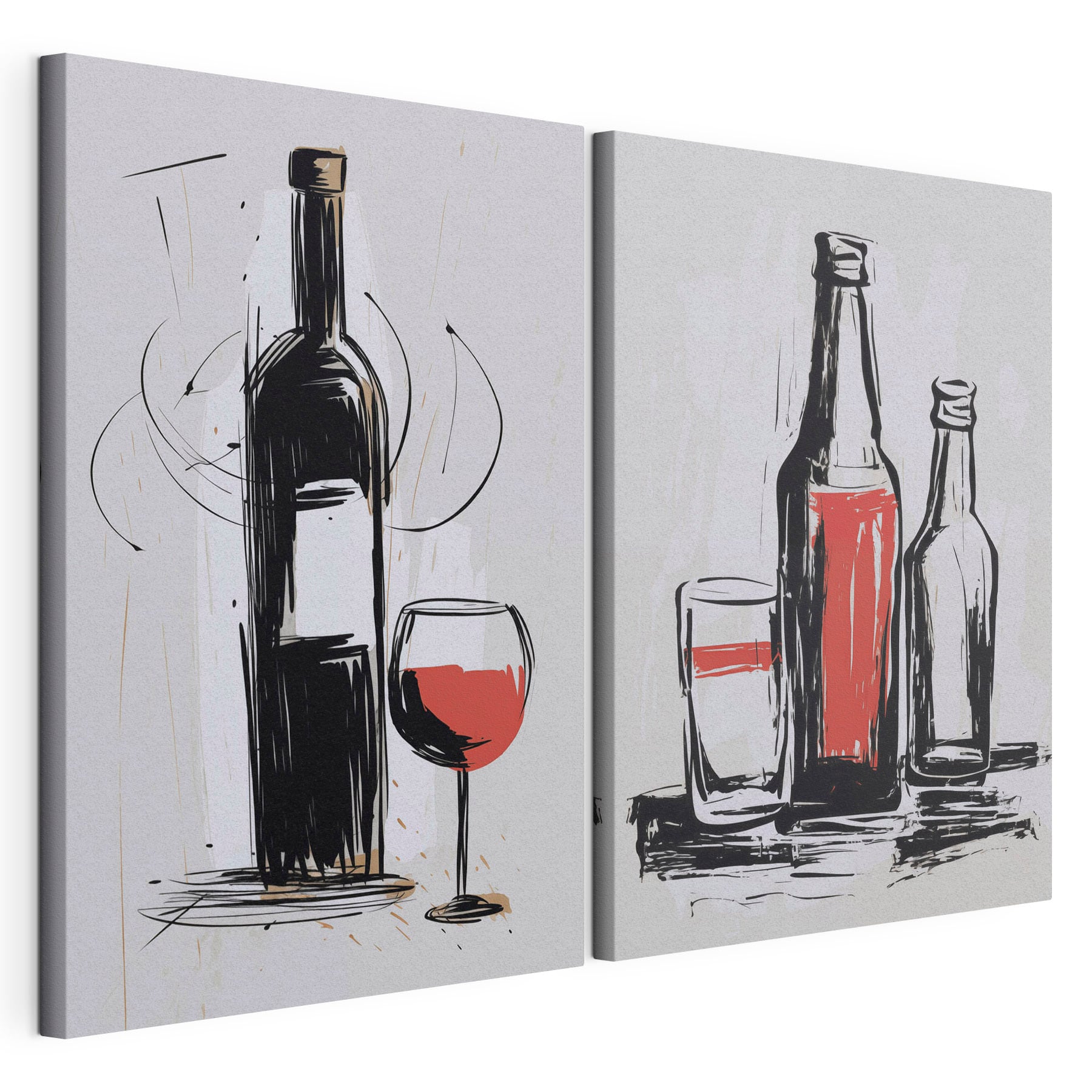 Artful reflections of beverage bottles