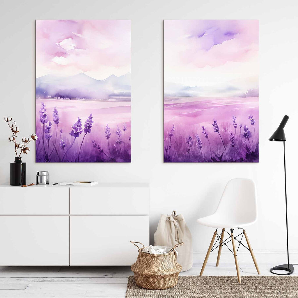 Painting of a lavender field