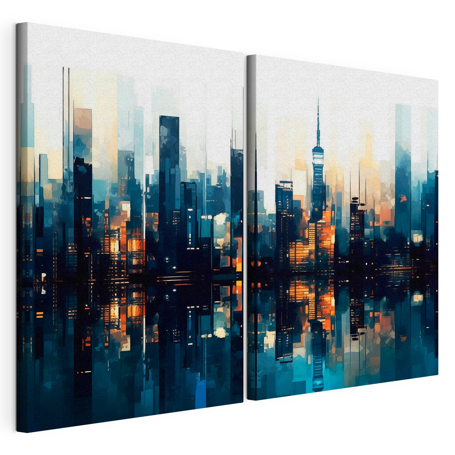 City skyline with a reflection of the water