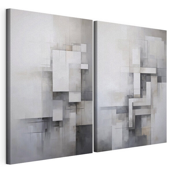 Modulaire canvasprint Zachte rondingen gaan hand in hand met een elegant bloemmotief
