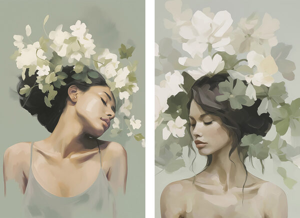 Woman with flowers in her hair