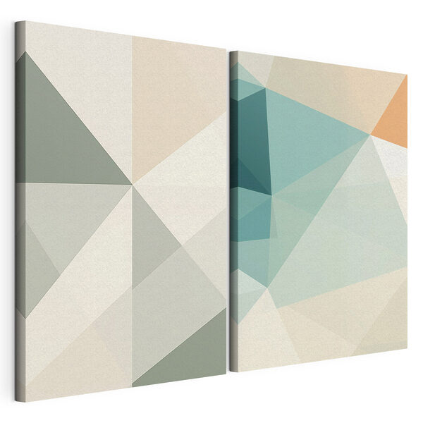 Modulaire canvasprint Abstracte vormen in zachte kleuren