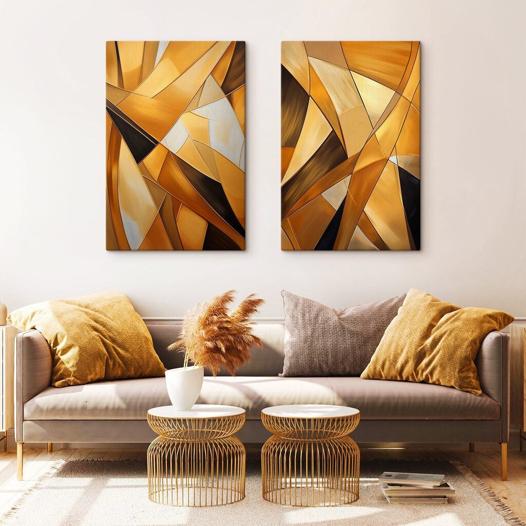 Dynamic shapes in warm tones