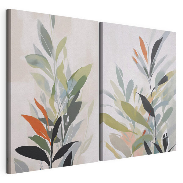 Modulaire canvasprint Schilderij van een plant
