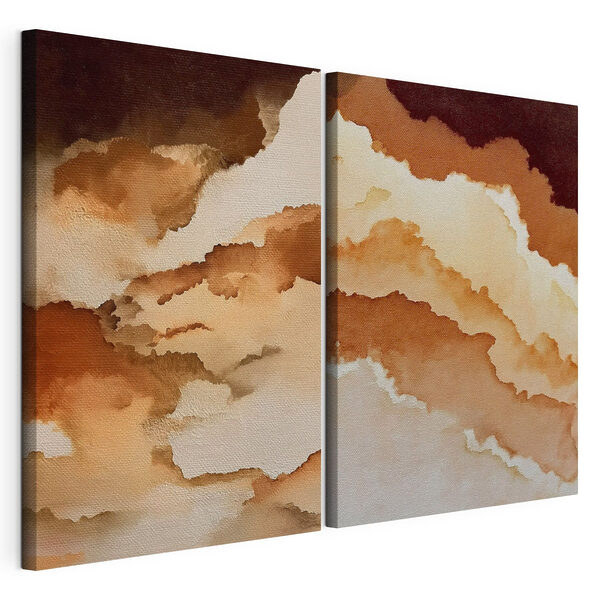 Modulaire canvasprint Zachte tinten in vloeiende patronen