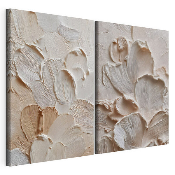 Modulaire canvasprint Zachte, bloembladachtige patronen in pasteltinten