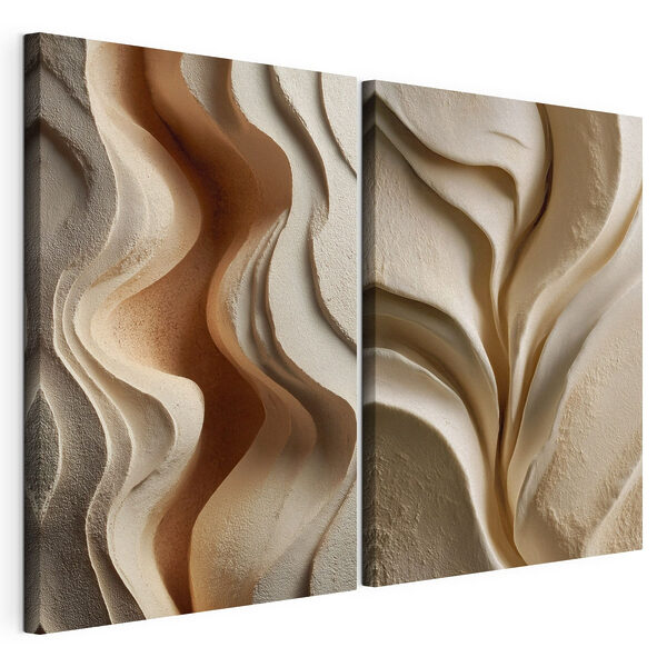 Modulaire canvasprint Zachte rondingen en warme tinten gaan in elkaar over