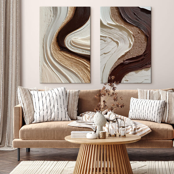 Fluid patterns in earthy hues
