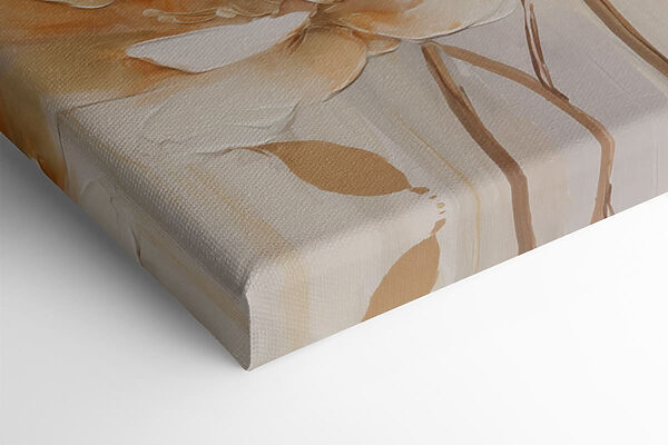 Two paintings of flowers on a beige background