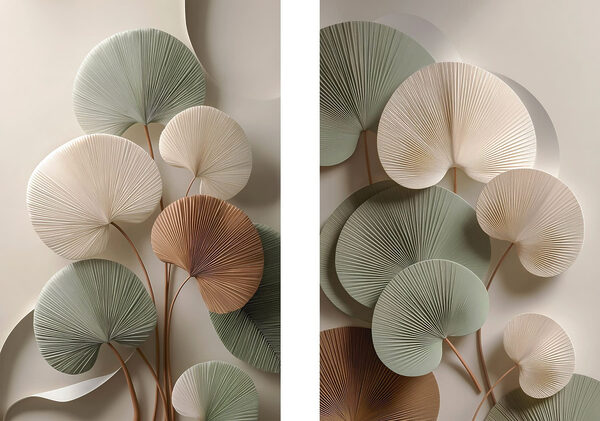 - Elegant paper leaf arrangement display