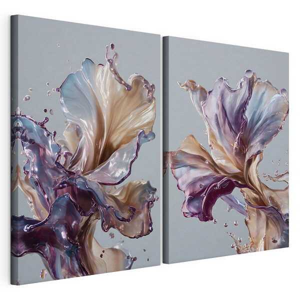 Modulaire canvasprint Etherische beweging in vloeiende vormen