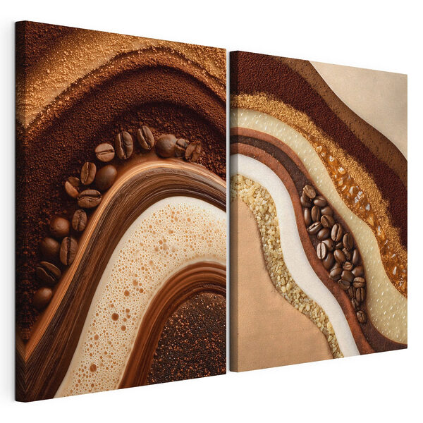 Modulaire canvasprint Koffie en karamel in heerlijke laagjes