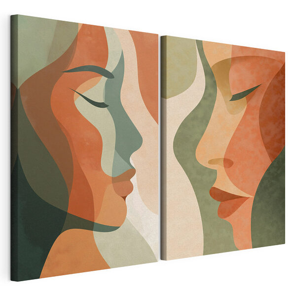 Modulaire canvasprint Zijaanzicht van het gezicht van een vrouw
