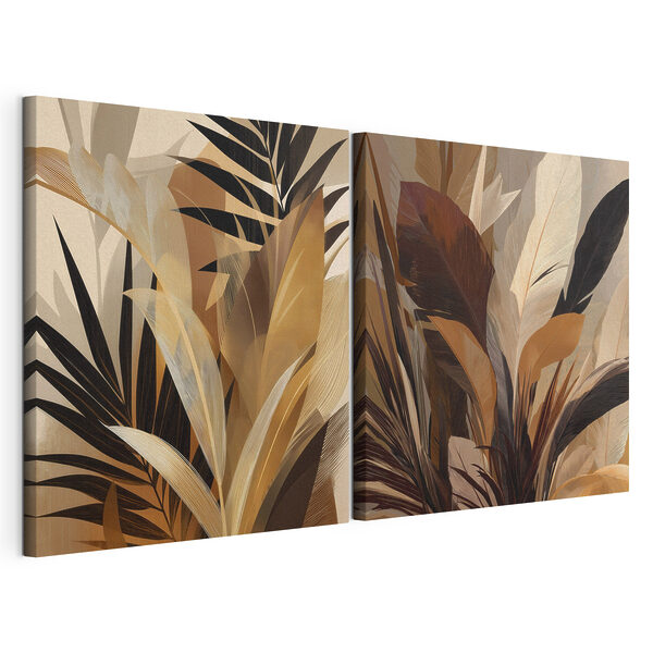 Modulaire canvasprint Een elegante combinatie van aardetinten
