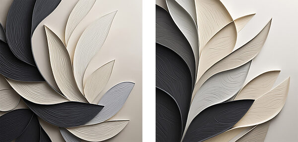 Elegant layers of flowing shapes