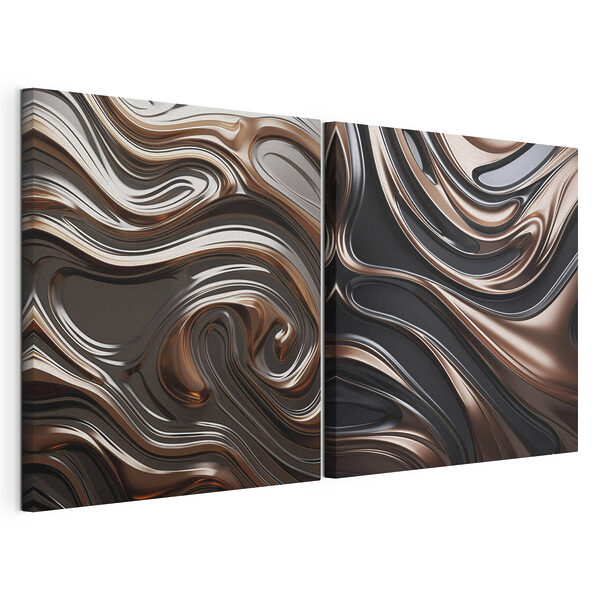 Modulaire canvasprint Dynamische stroming van vorm en gestalte