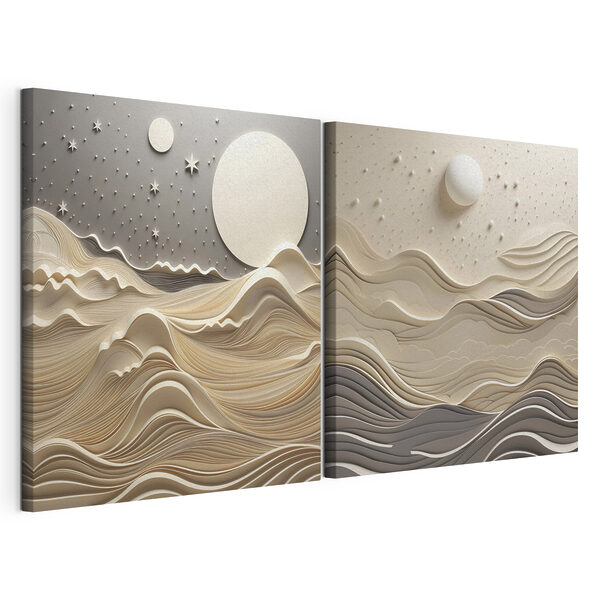Modulaire canvasprint Twee afbeeldingen van een landschap