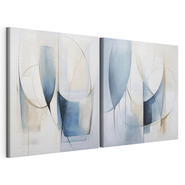 Modulaire canvasprint Een paar schilderijen in verschillende vormen