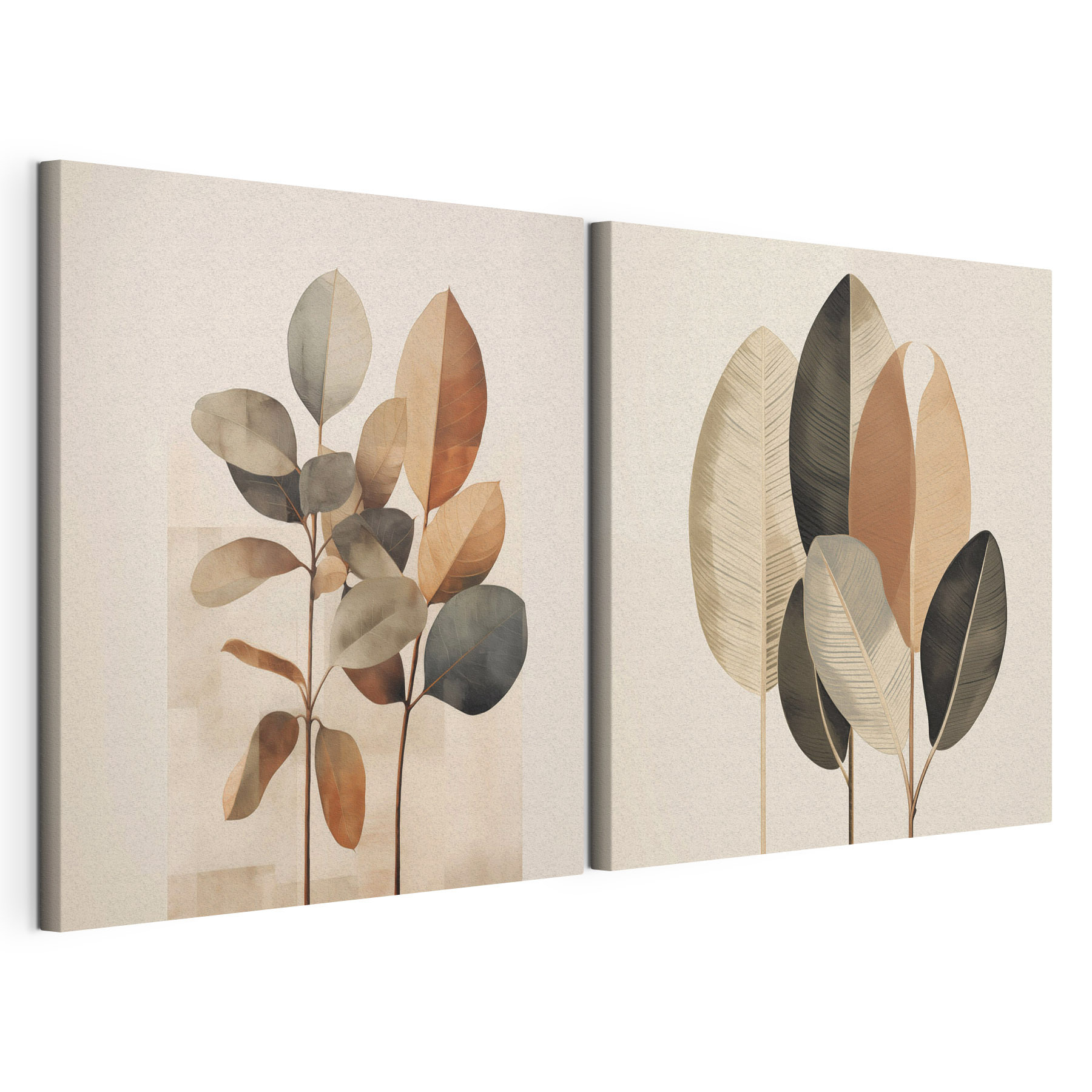 Elegant leaves in soft, muted tones