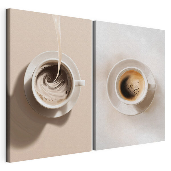Modulaire canvasprint Koffiewervelingen in een kopje