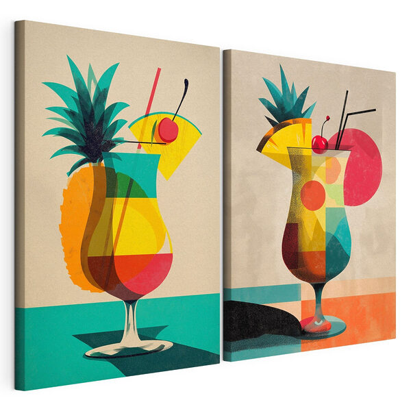 Modulaire canvasprint Twee afbeeldingen van een drankje