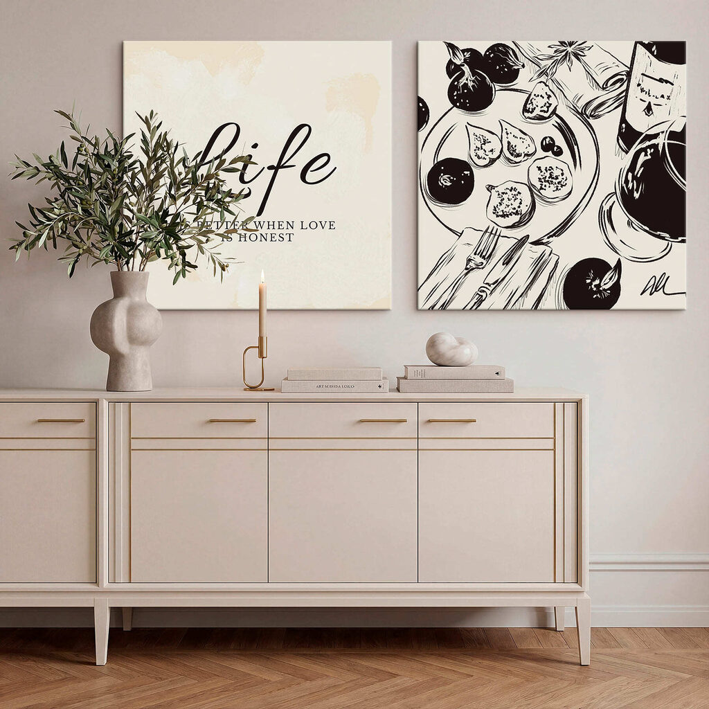 Black and white illustration of food