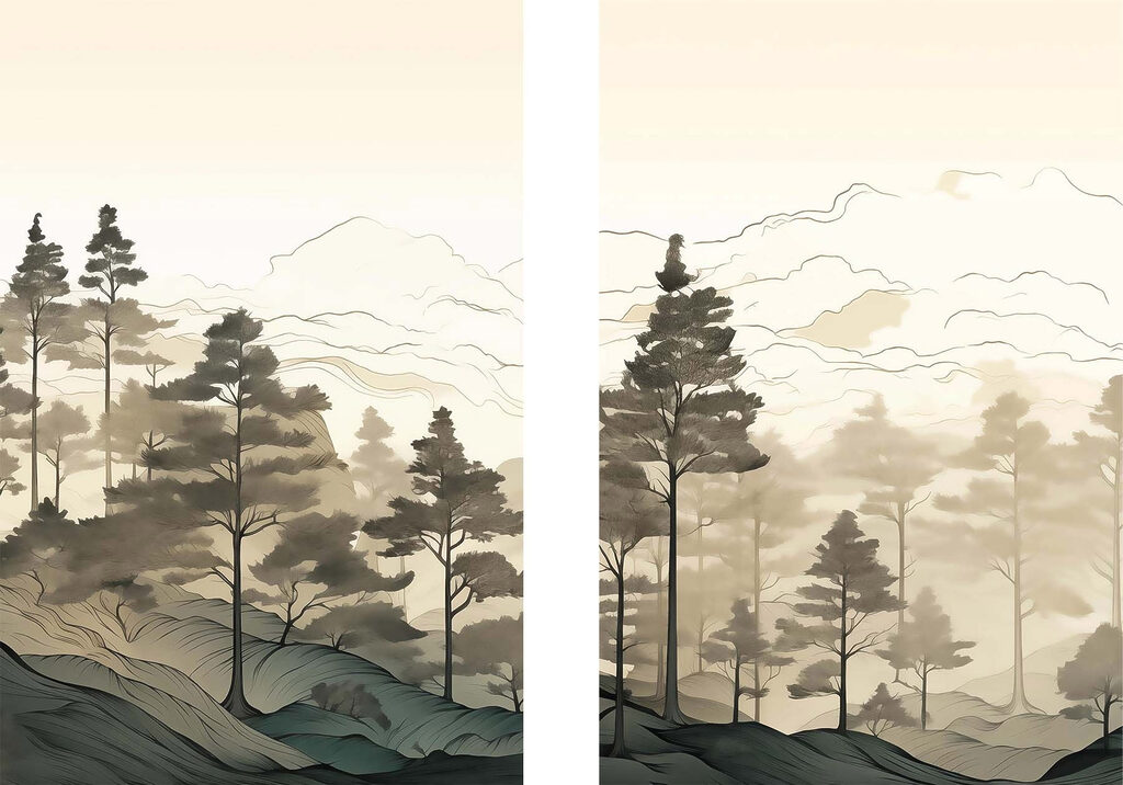 Screenshot of a painting of a forest