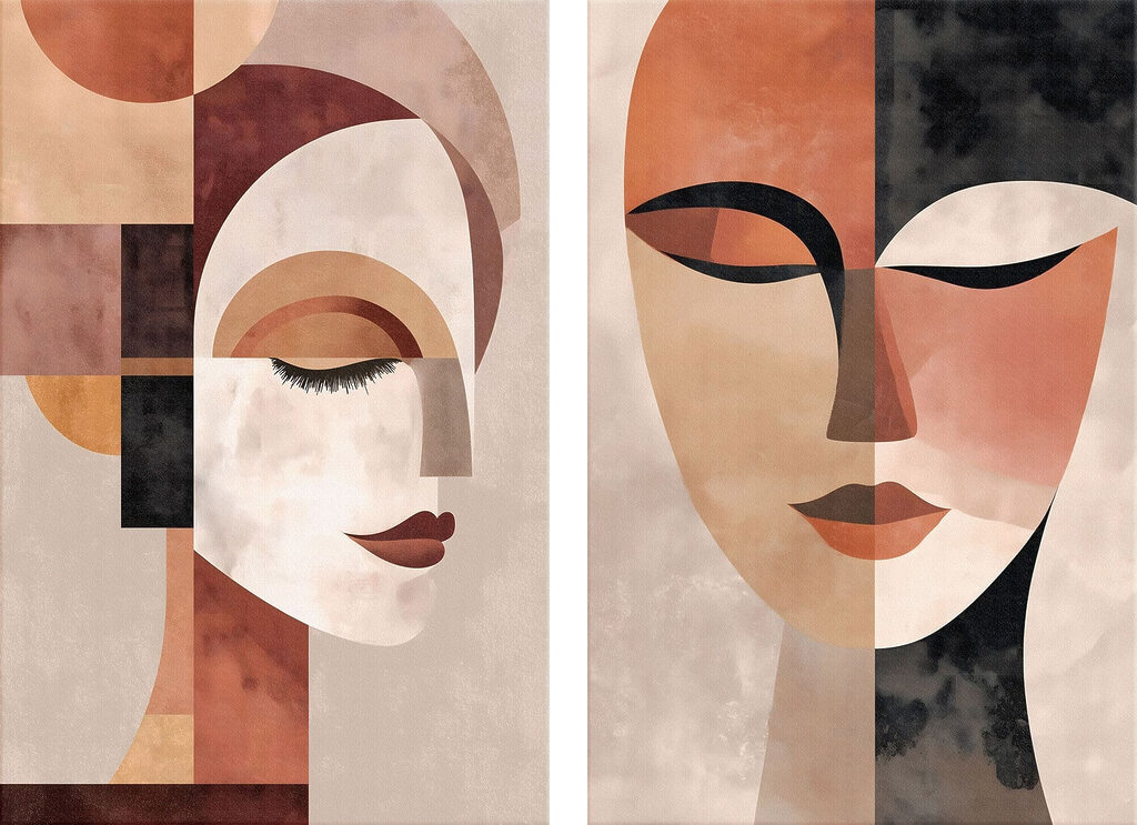 Couple of faces of women