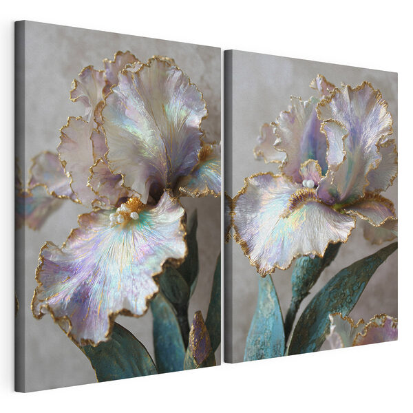 Modulaire canvasprint Fijne bloemblaadjes in zachte pasteltinten