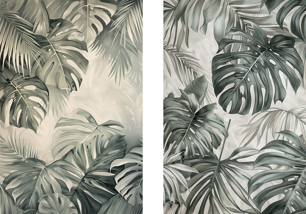 Lush green leaves in soft tones
