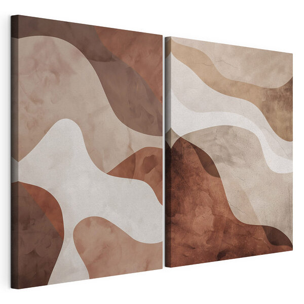 Modulaire canvasprint - Zachte rondingen in aardetinten