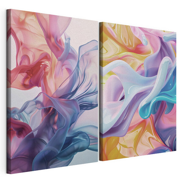 Modulaire canvasprint Vloeiende kleuren in een harmonieuze dans
